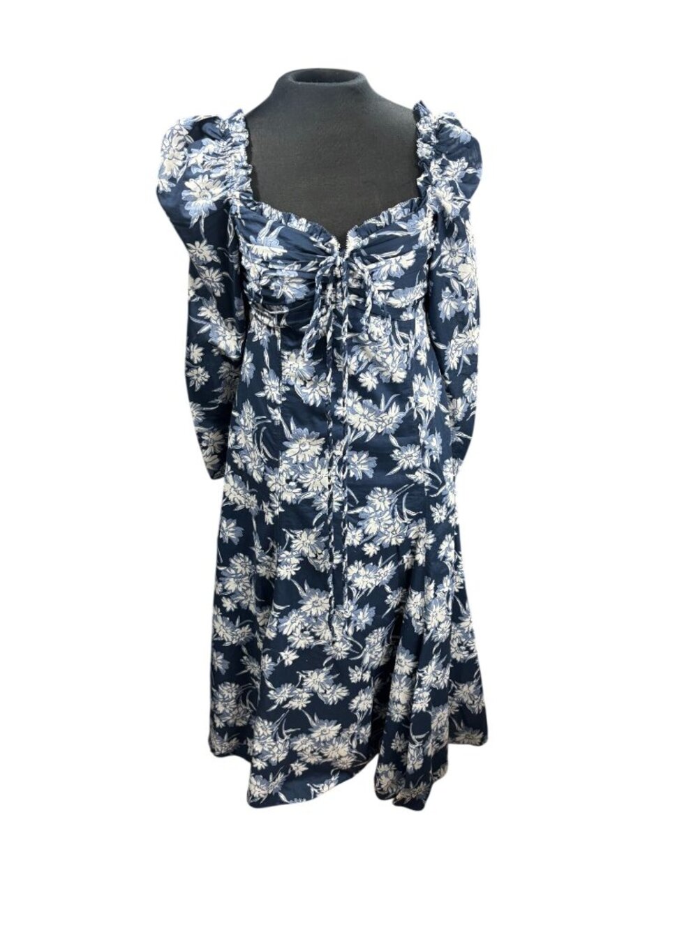 Polo by Ralph Lauren Navy White BLOOM Midi Dress size 10 originally $598 floral - Picture 3 of 15